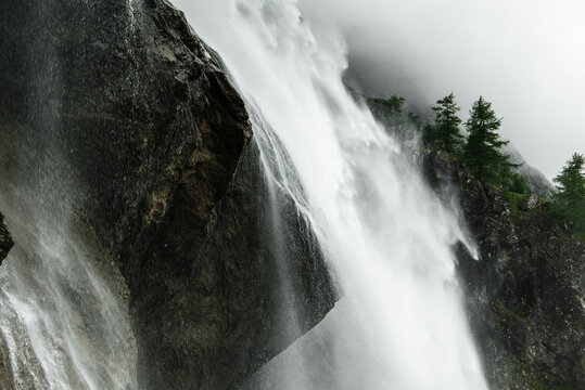 Close view of lower Engstligenfall waterfall