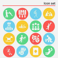 16 pack of enactment  filled web icons set