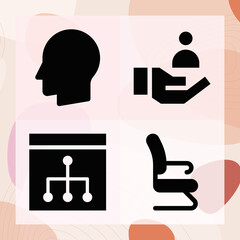 Simple set of chief related filled icons