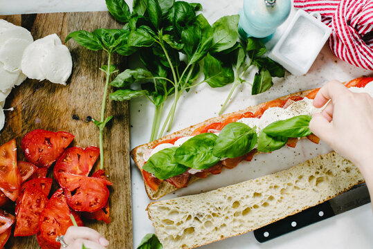 Caprese Sandwich Construction - Powered by Adobe