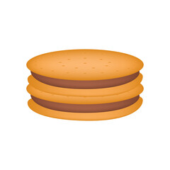 Sandwich cookie filled with chocolate, vector illustration
