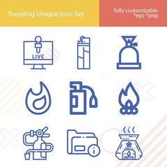 Simple set of discharge related lineal icons.