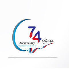 anniversary celebration logotype green and red colored. seventy eight years birthday logo on white background.