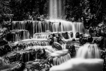 Photo sur Plexiglas Noir et blanc Vue panoramique de la cascade