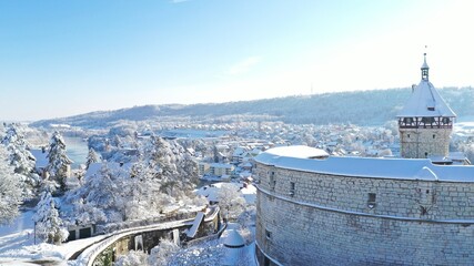 Festung Munot in Schaffhausen mitten im Winter
