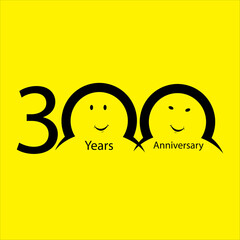 th anniversary numbers. years old yellow background logotype. Age congrats, congratulation idea. Isolated abstract graphic design template. Creative