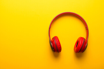 Musical concept. Stylish modern headphones