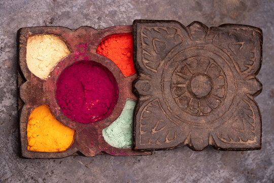 Vibrant colored dyes in India - Holi colors