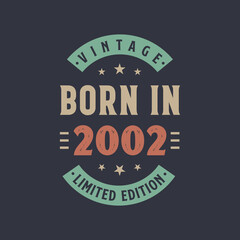 Vintage born in 2002, Born in 2002 retro vintage birthday design