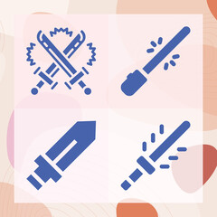 Simple set of viking related filled icons