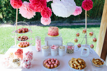 baby girl dessert table