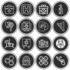 Obraz premium 16 pack of medicine lineal web icons set
