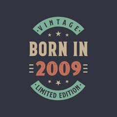 Vintage born in 2009, Born in 2009 retro vintage birthday design