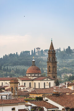 Santo Spirito Church Dome over Florence Cityscape