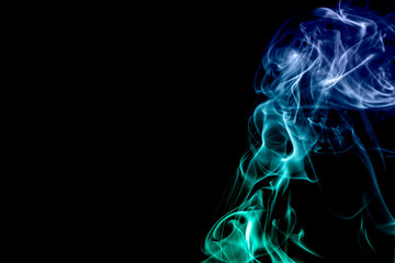Movement of smoke, Abstract smoke color smoke on black background