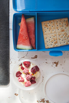 Preparing A Child's School Lunch In The Morning In Australia