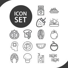 Simple set of slice related lineal icons.