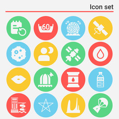 16 pack of deep  filled web icons set