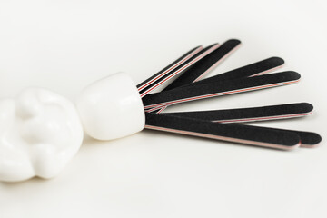 set of manicured tools on a white background 
