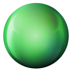 Glass green ball or precious pearl. Glossy realistic ball, 3D abstract vector illustration highlighted on a white background. Big metal bubble with shadow.
