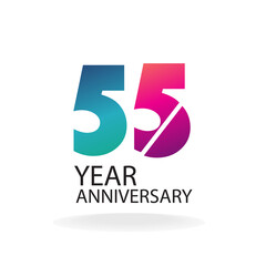 year anniversary invitation, greeting card, poster template, Anniversary Vector layered paper cut style number.