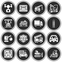 16 pack of autonomous  filled web icons set