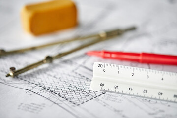 Scale and Compass on plans