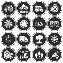 16 pack of sunshine  filled web icons set