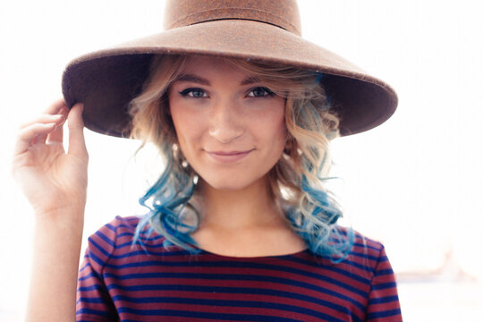 Pretty Girl in Wide Bri Hat
