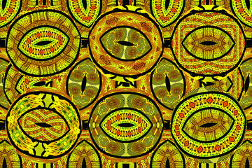 Colorful African fabric - Seamless and textured pattern, illustration 