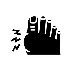 pain in big toe glyph icon vector. pain in big toe sign. isolated contour symbol black illustration