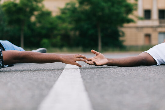 Hands crossing the border