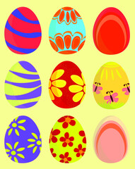 set of easter eggs