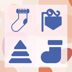 Simple set of national holiday related filled icons