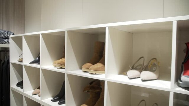 Fashion shoe store shelf