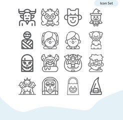 Simple set of spooky related lineal icons.