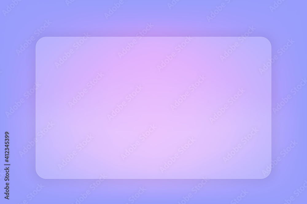 Poster Abstract gradient background. Transparent frame in glass morphism style