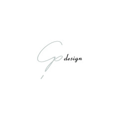 Cp design initials logo isolated white