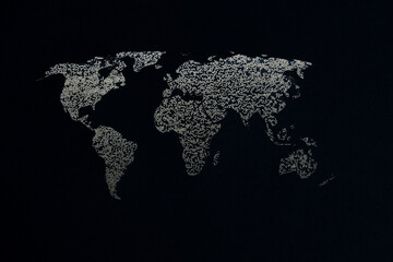 World Formation From Pearl on a Black Background