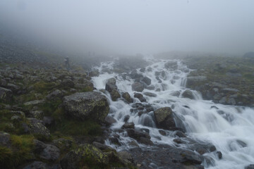waterfall in the mountains