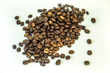 coffee beans on white