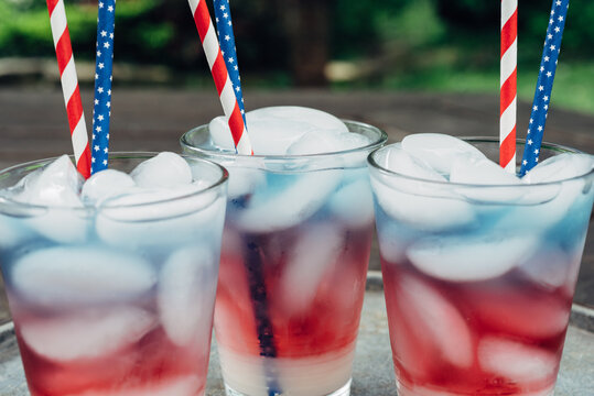 Refreshing drinks with USA colors