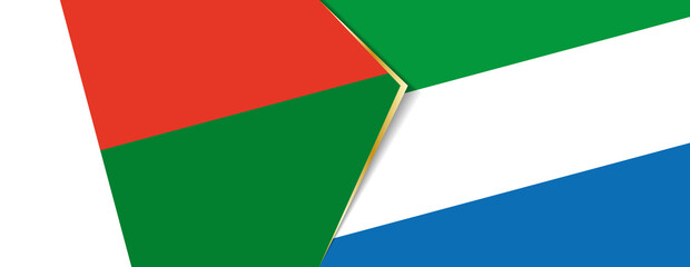 Madagascar and Sierra Leone flags, two vector flags.