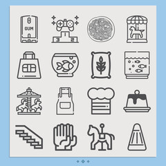 Simple set of food grain related lineal icons.