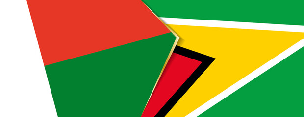 Madagascar and Guyana flags, two vector flags.