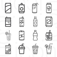 16 pack of bicarbonate  lineal web icons set