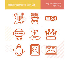 Simple set of art related lineal icons.