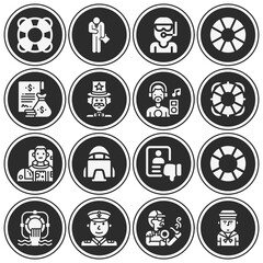 16 pack of professions  filled web icons set
