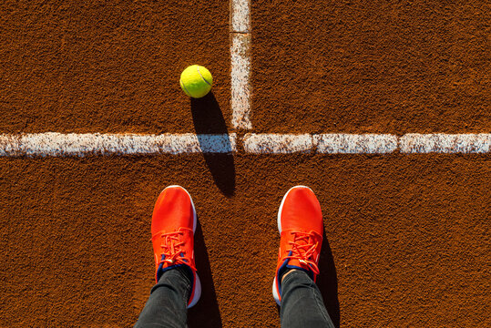 Detail of a clay court of tennis