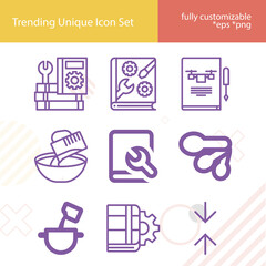 Simple set of directions related lineal icons.